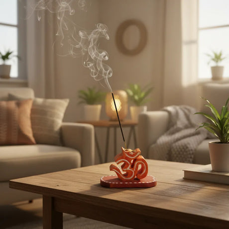 Porta Incienso OM con Base Naranjo