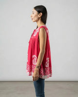 Blusa Dayita Rosado con Blanco