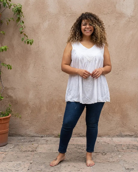 Blusa Vestido Chalani Blanca