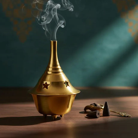 Porta Incienso Quemador de Bronce Mini Pirámide