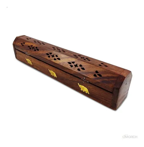 Porta Incienso Caja de Madera - Elefante