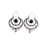 Aros Plateados Perla Onix