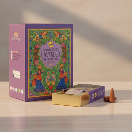 Incienso Cascada Golden Indian Lavanda 10 conos