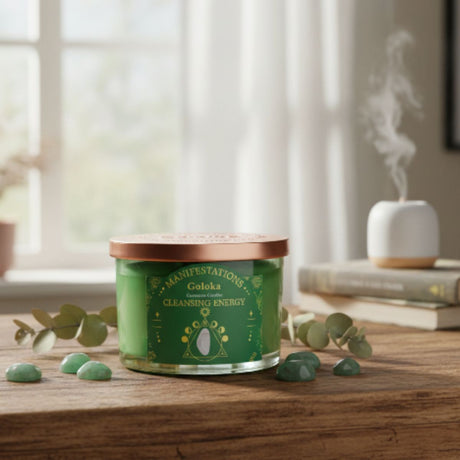 Vela Salvia Blanca con Selenita - Limpieza Energética