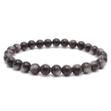 Pulsera Obsidiana Plateada 6mm