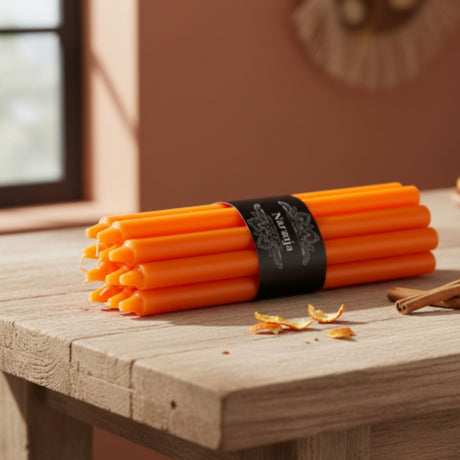 Vela Larga Naranja 10 u.