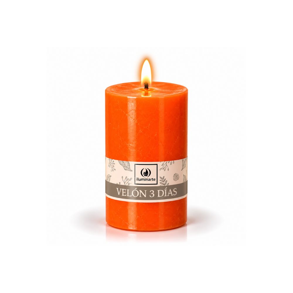 Velón Liso 3 Días Naranja