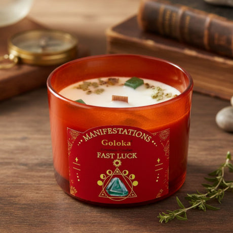 Vela Nag Champa con Jade Verde - Suerte Rápida