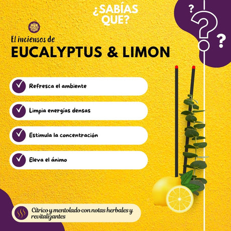 Incienso Natural Eucalyptus y Limon - Goloka