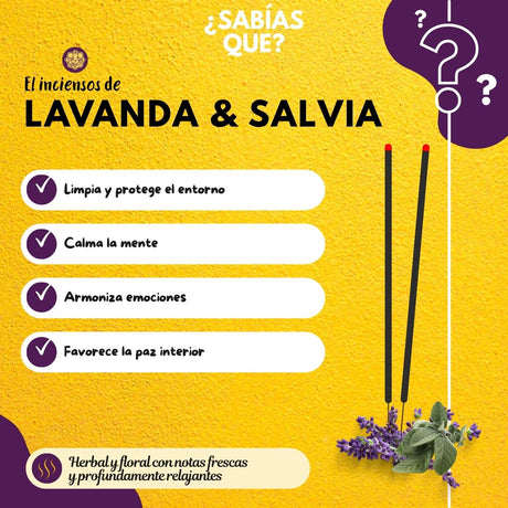 Incienso Cascada Salvia Blanca + Lavanda 120 Conos - Tribal Soul