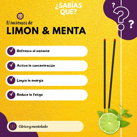 Incienso Natural Limon y Menta - Goloka