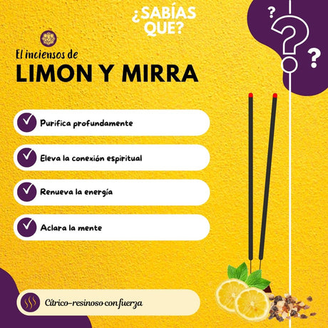 Incienso Natural Limon y Mirra - Goloka