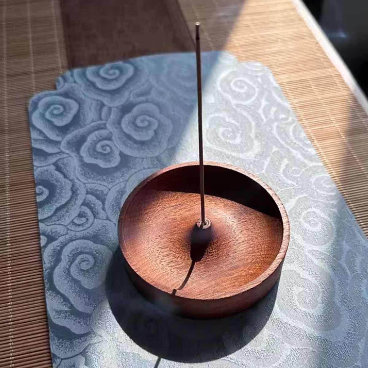 Porta incienso Redondo Wood Claro