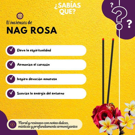 Incienso Natural Nag Champa Rosa - Tulasi