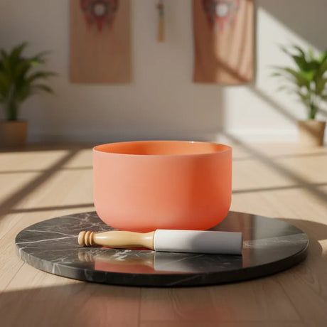 Cuenco Tibetano Cuarzo Naranja 10 Pulgadas Nota RE