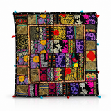 Cojin de Suelo Patchwork Negro Extra Grande