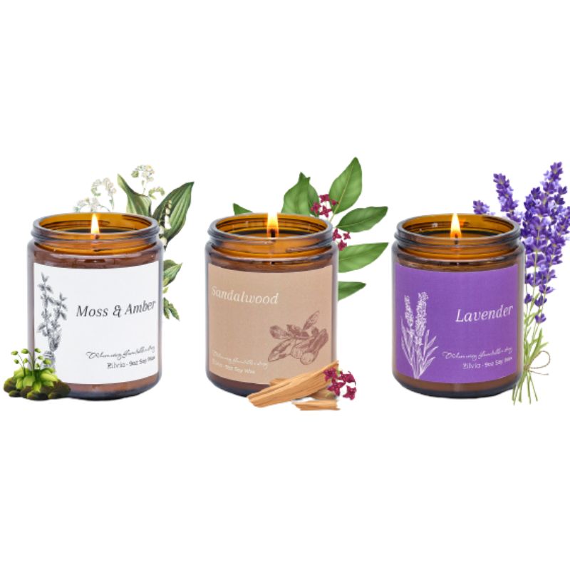 Vela Cera de Soya Musgo y Ámbar