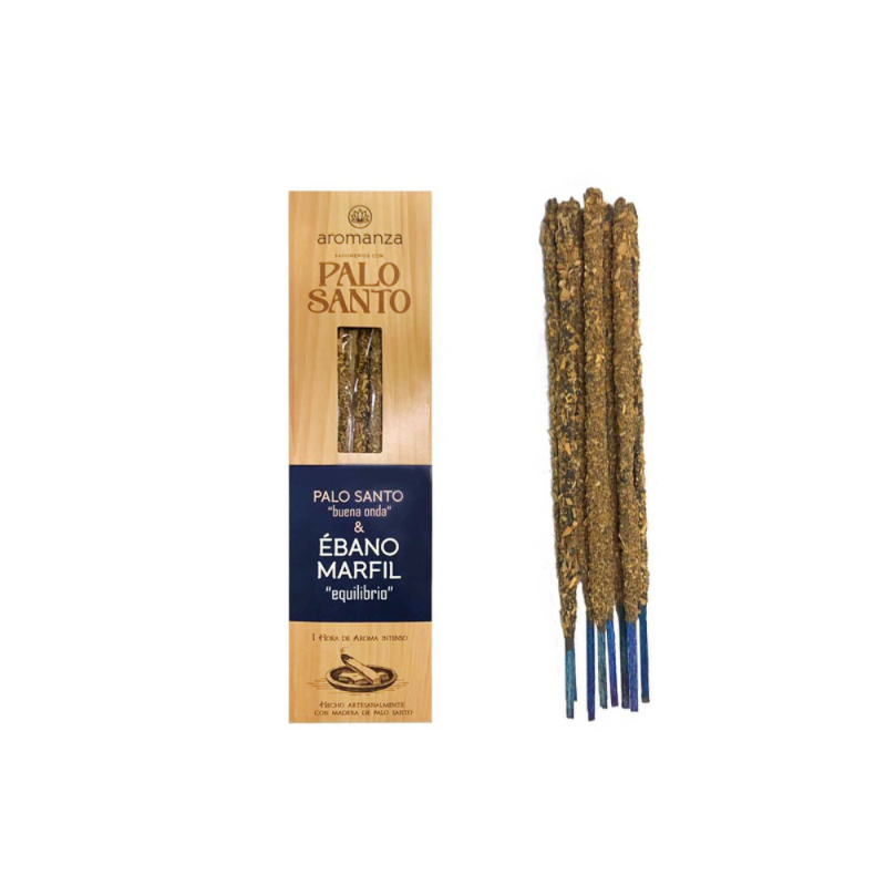 Sahumerio Palo Santo Buena Onda de Ebano Marfil - Aromanza