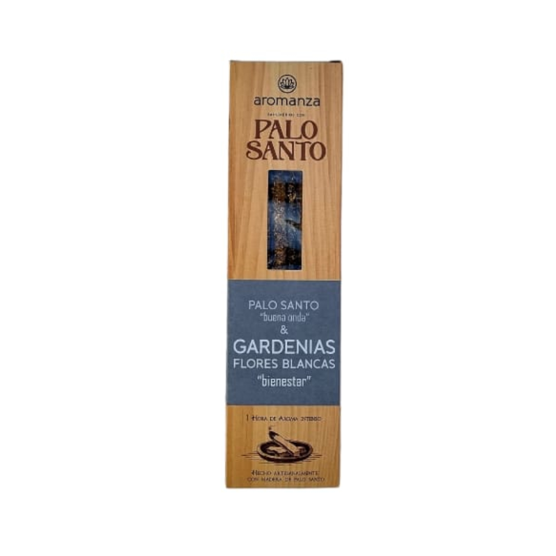 Sahumerio Palo Santo Buena Onda de Gardenia y Flores Blancas - Aromanza