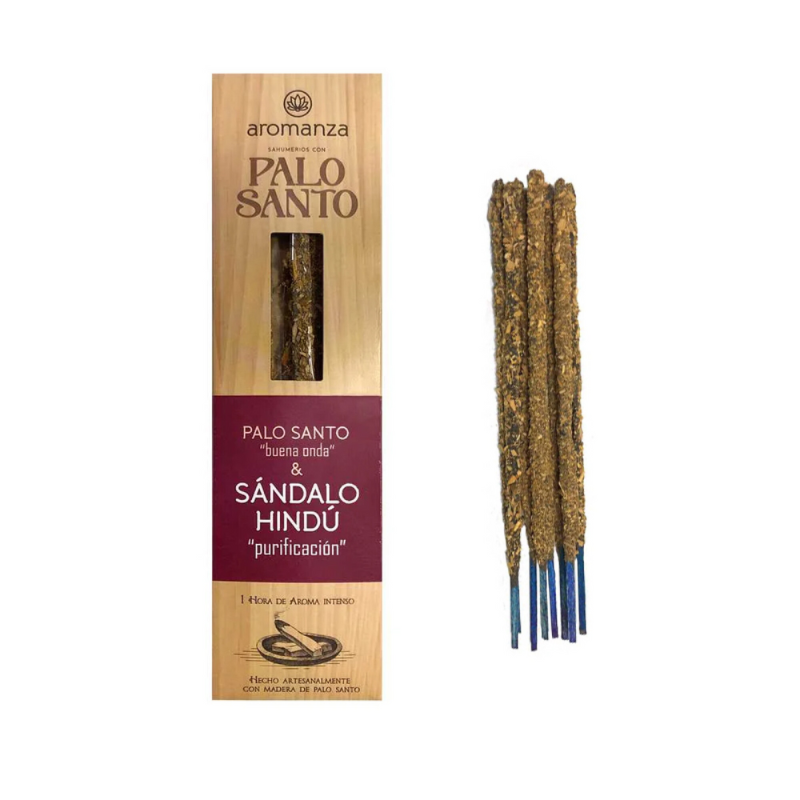 Sahumerio Palo Santo Buena Onda de Sandalo Hindu - Aromanza