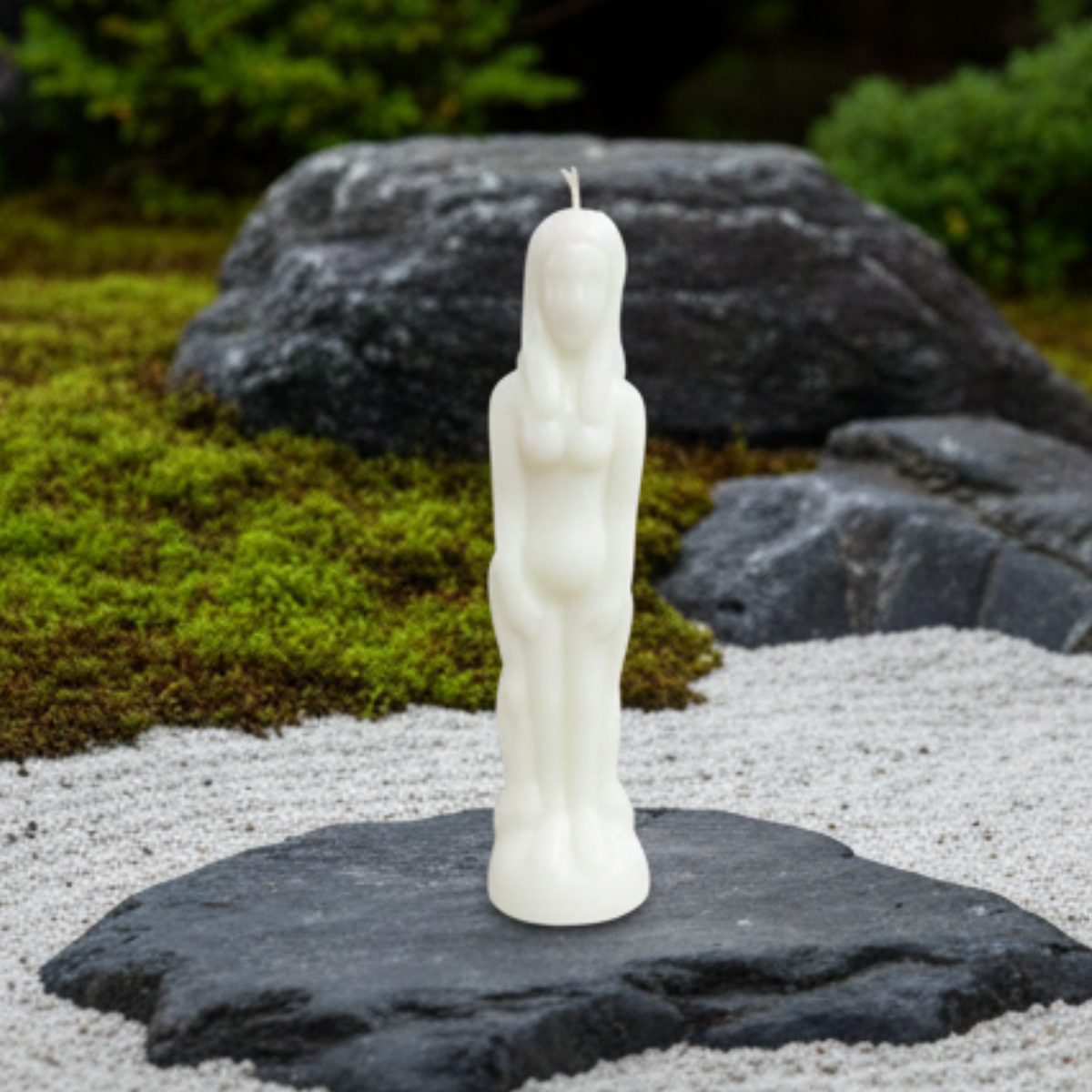 Vela Wicca Silueta Mujer Blanca