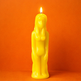 Vela Wicca Silueta Mujer Amarilla