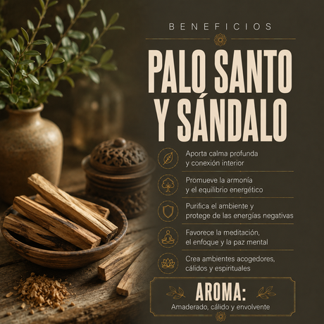 Sahumerio Artesano Palo Santo y Sándalo 5u
