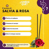 Incienso Natural Salvia Blanca + Rosa Salvaje - Mystic Spirits