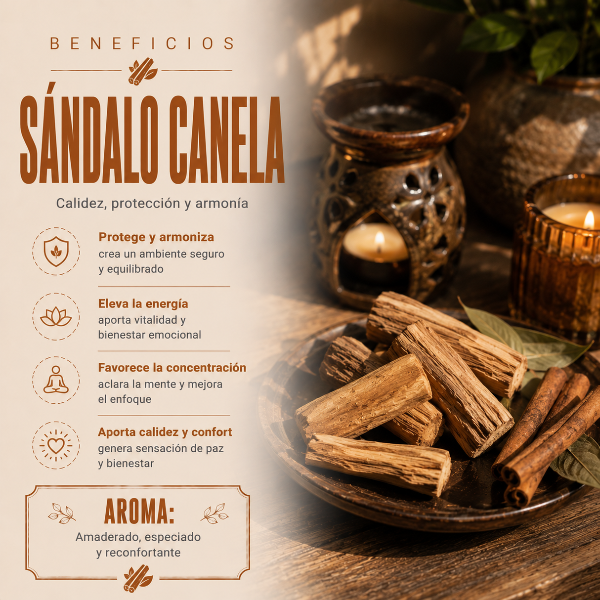 Aceite Aromático Sándalo Canela