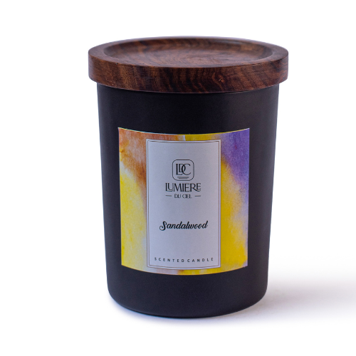 Vela Aromática Sandalwood 7OZ Black - Lumiere du Ciel