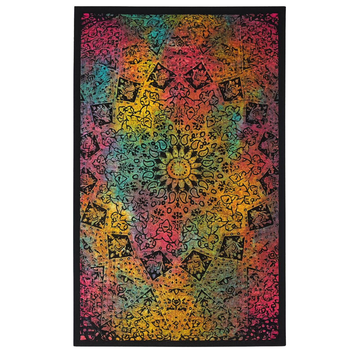 Cubrecama 1 Plaza Mandala Zentangle Multicolor