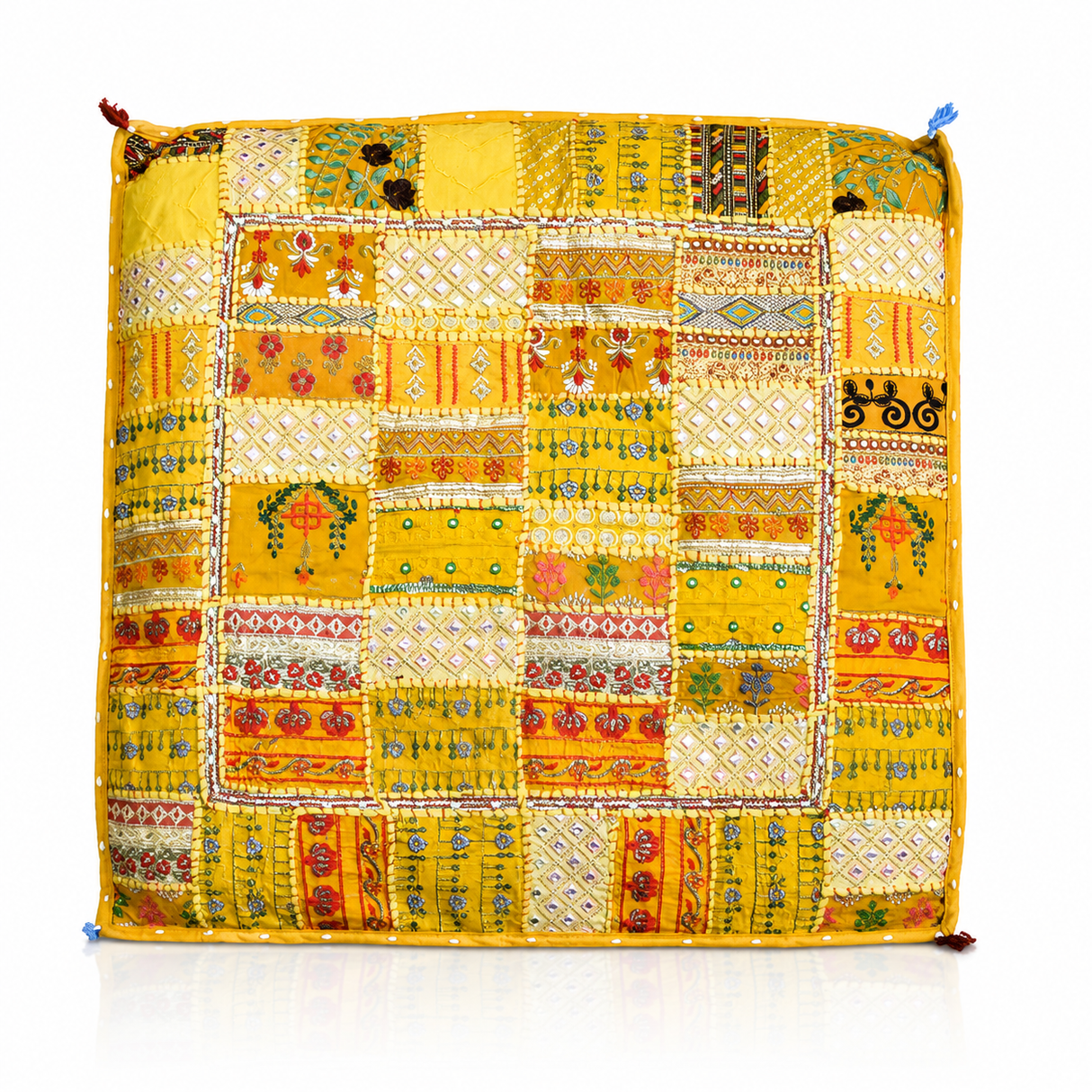 Cojin de Suelo Patchwork Amarillo Extra Grande