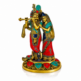 Radha Krishna in Love Bronce y Piedras 25 cm