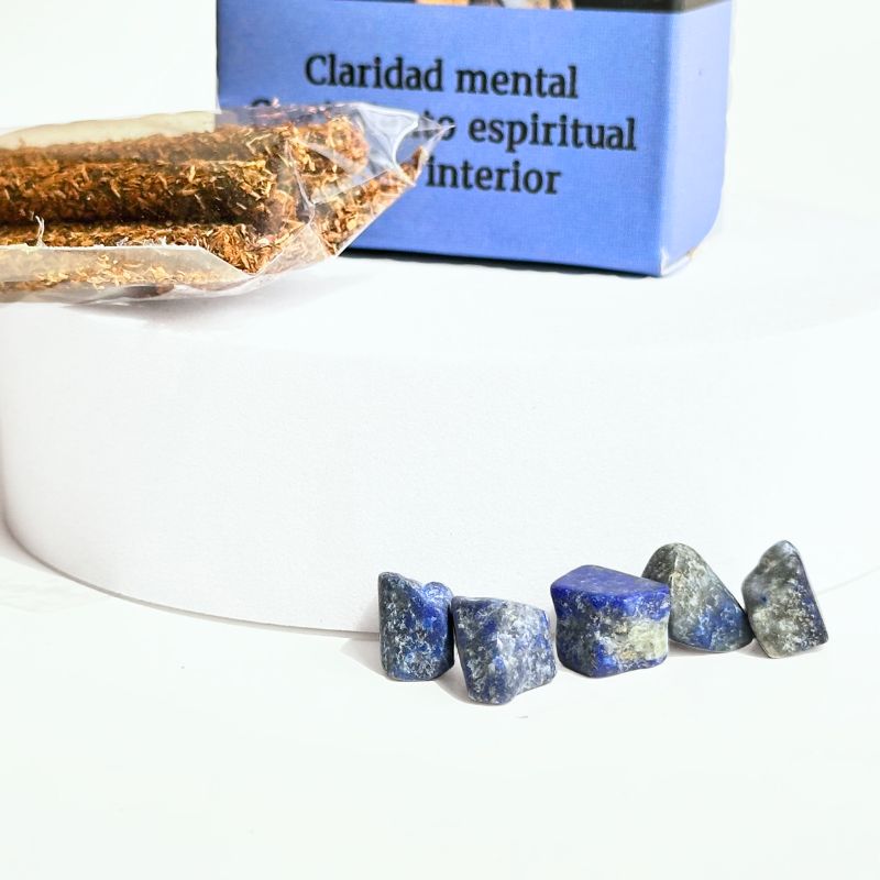 Incienso Loto Azul con Piedras de Lapislazuli