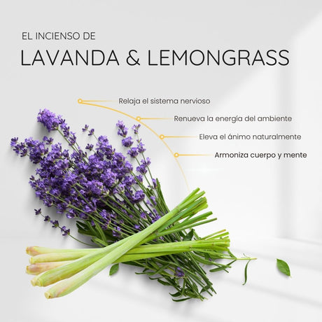 Incienso Natural Lavanda y Lemongrass  Ayurveda - Song of India