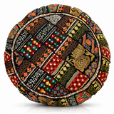 Cojin de Suelo Patchwork Negro Redondo Extra Grande
