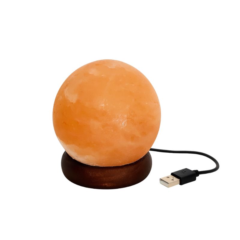 Lampara de Sal del Himalaya Esfera Led Mini