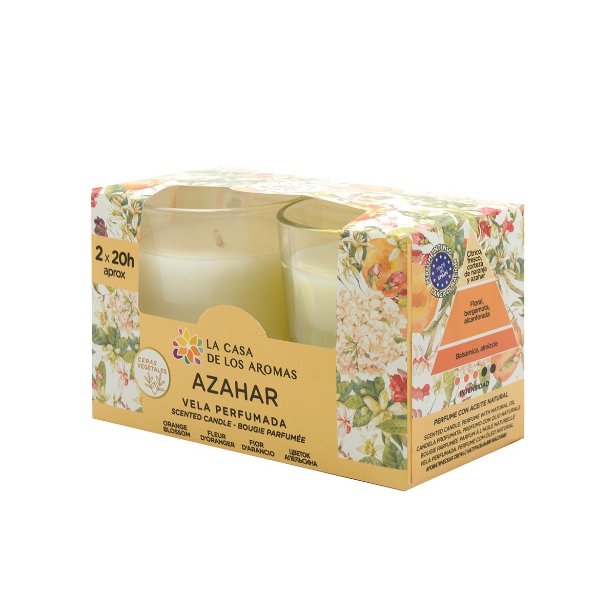 Pack 2 Vasos Velas Perfumadas Azahar 100g