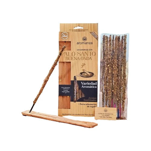 Caja Pack Sahumerios Palo Santo Buena Onda Aromanza