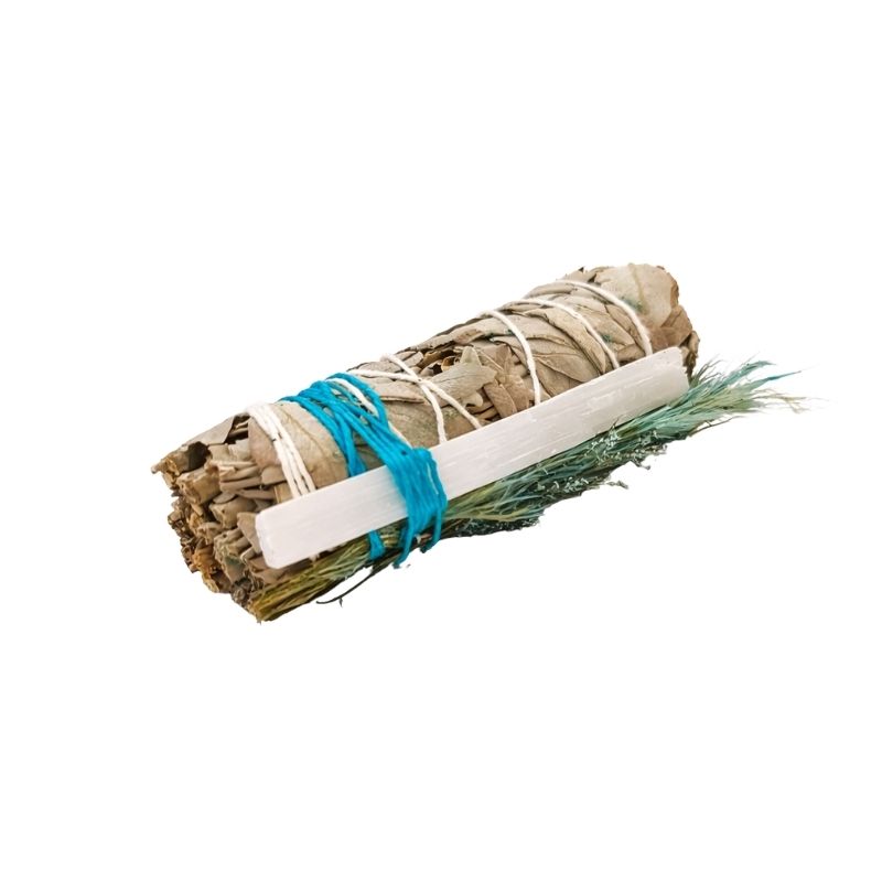 Sahúmo de Salvia Blanca con Piedra Selenita