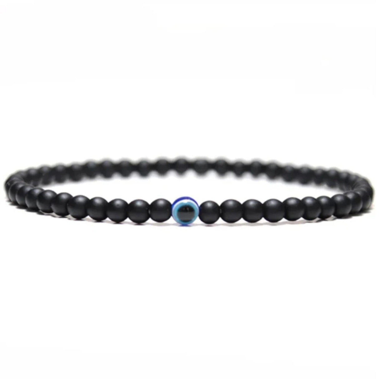 Pulsera Obsidiana Negra con Ojo Turco 4mm