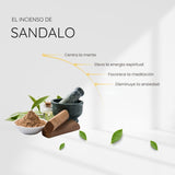 Incienso Natural Sandalwood con Piedra Ágata Negra - Song of India