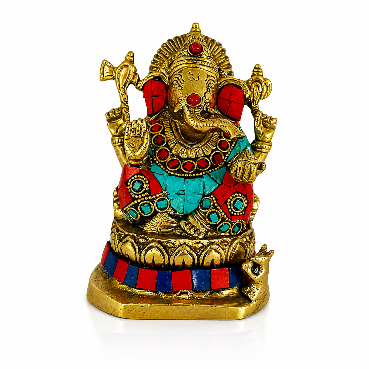 Ganesh Bronce con Piedras 13 cm