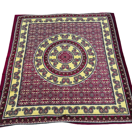 Cubrecama 2 Plazas Mandala Red- Yellow Design