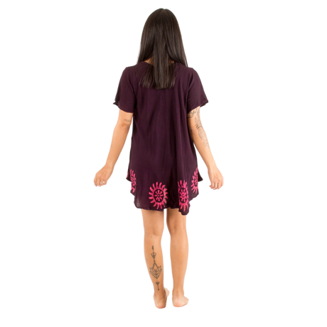 Blusa/Vestido Deepti Morado con Rosado