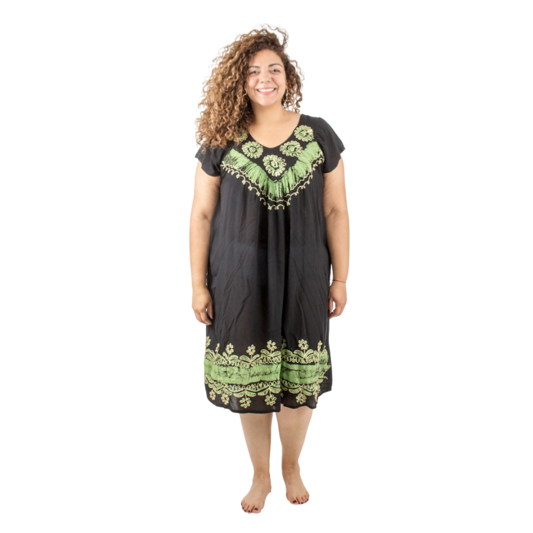 Vestido Dipa Negro con Verde