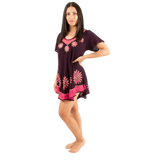 Blusa/Vestido Deepti Morado con Rosado