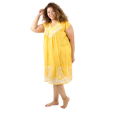 Vestido Dinu Amarillo con Blanco