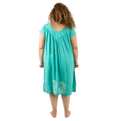 Vestido Dinu Aqua con Blanco