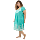 Vestido Dinu Aqua con Blanco